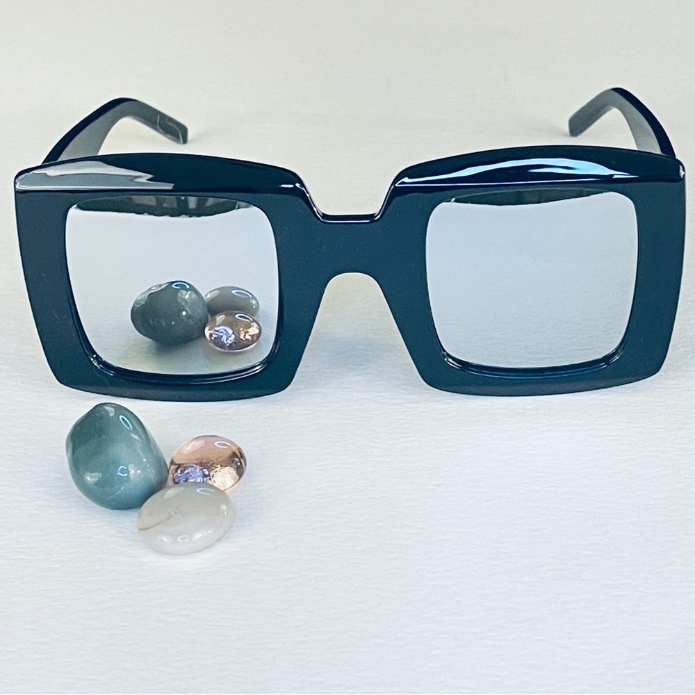 Thick Metallic Square Sunglasses